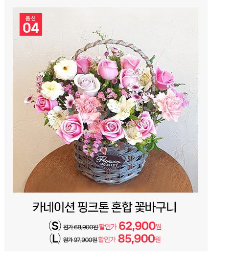 사랑스러운 핑크톤 카네이션 혼합 꽃바구니 생일 축하용 프리미엄 생화