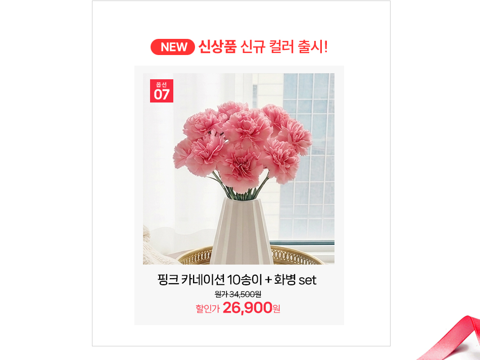 핑크 카네이션 10송이 생화 꽃다발 선물용 추천